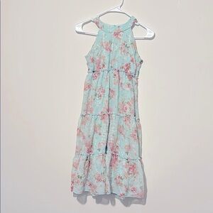 Green Tiered Ruched Halter Sundress